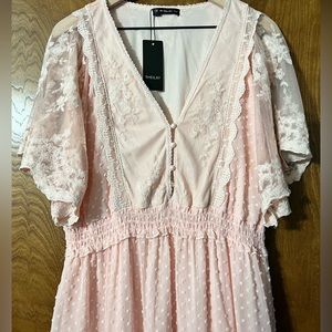 Light pink boho maxi dress